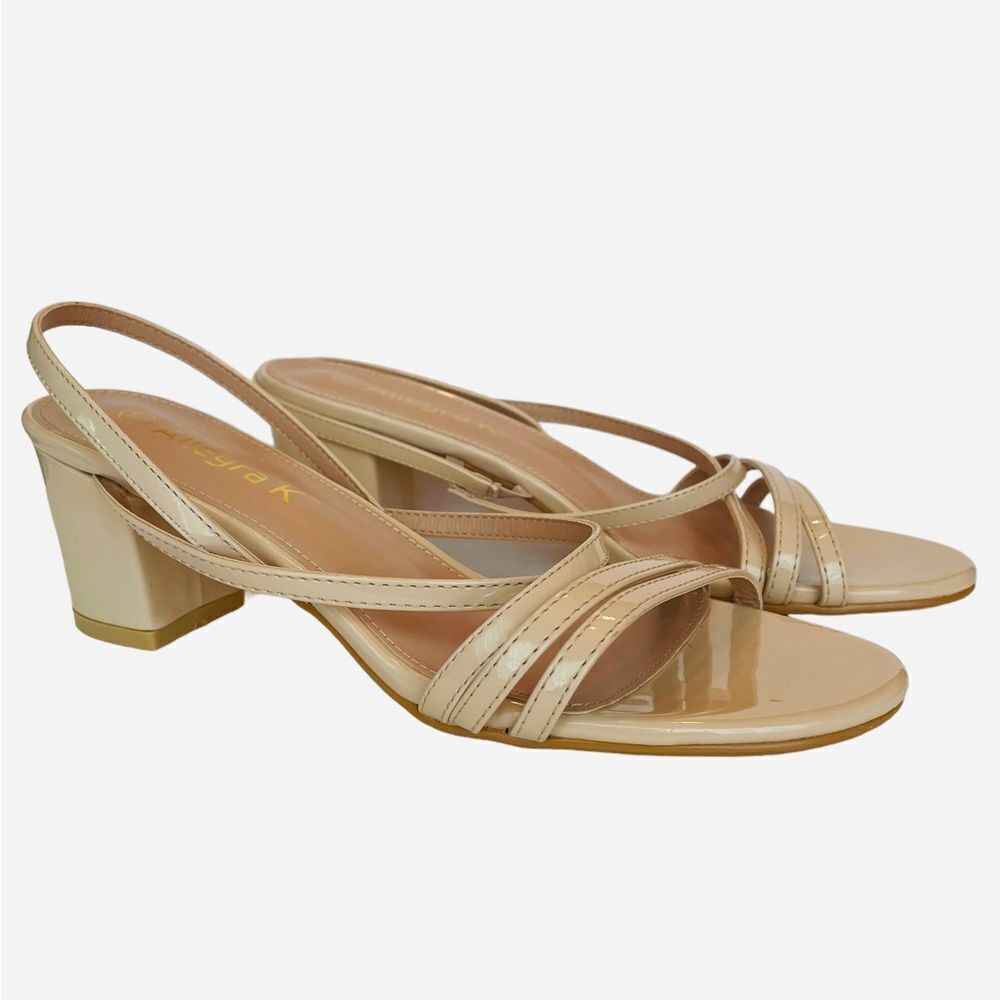 ALLEGRA K STRAPPY SANDALS WITH 2-1/2” BLOCK HEEL, Sz 10